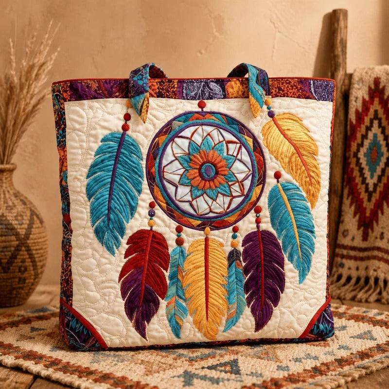 Handgemaakte Native American Quilted Tote Bag