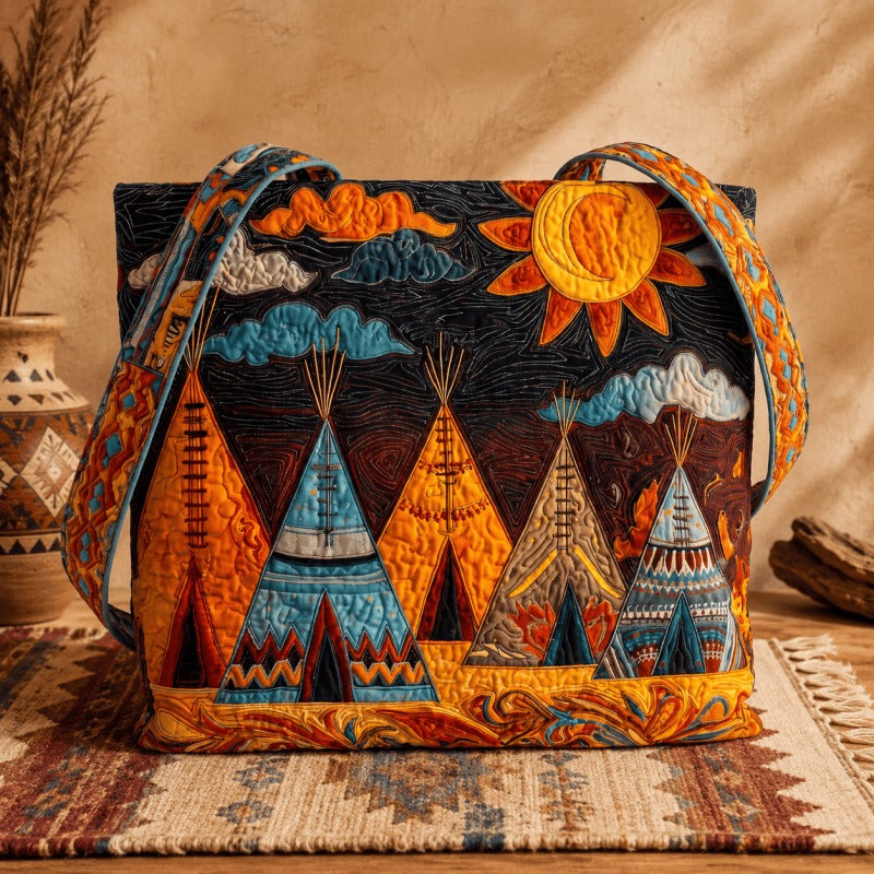 Handgemaakte Native American Quilted Tote Bag