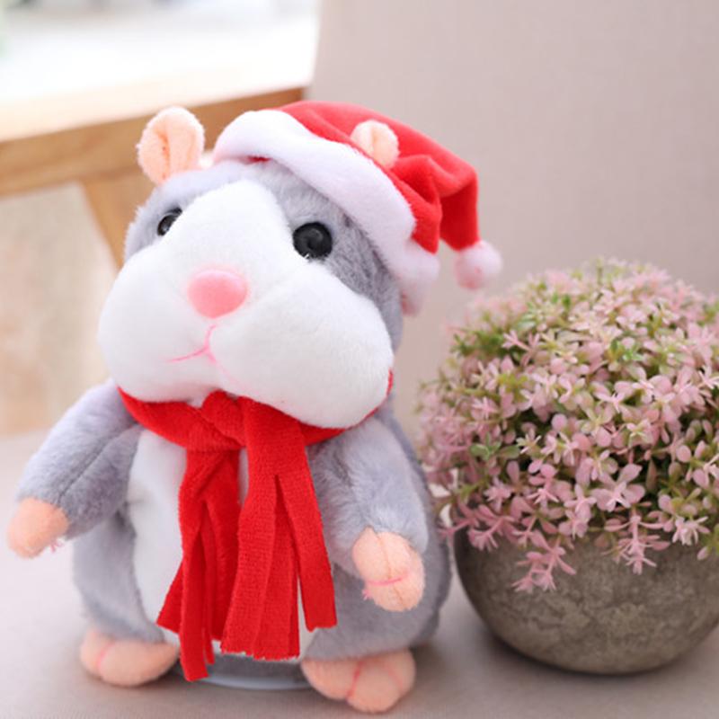 🐹 Pratende hamsterknuffel – herhaalt geluid & beweegt! 3 kleuren + kersteditie (15 cm) ✨🎄