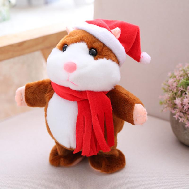 🐹 Pratende hamsterknuffel – herhaalt geluid & beweegt! 3 kleuren + kersteditie (15 cm) ✨🎄
