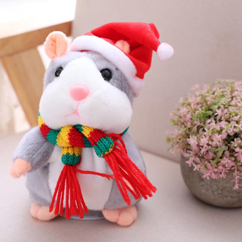 🐹 Pratende hamsterknuffel – herhaalt geluid & beweegt! 3 kleuren + kersteditie (15 cm) ✨🎄