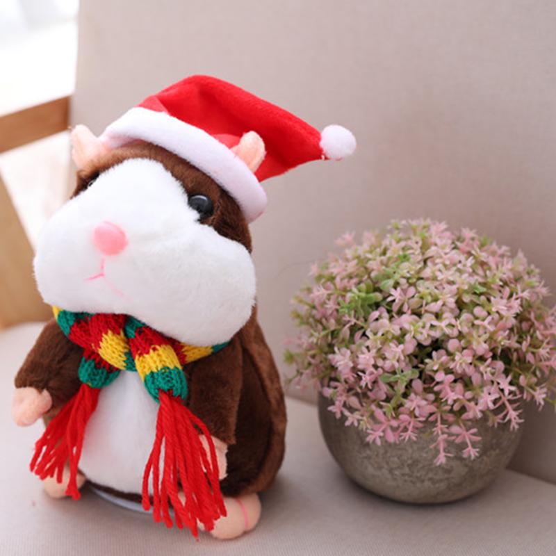 🐹 Pratende hamsterknuffel – herhaalt geluid & beweegt! 3 kleuren + kersteditie (15 cm) ✨🎄