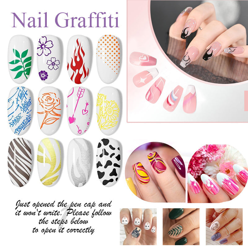 🎁Aanbieding: 50% korting⏳Set met nagelkunstpennen in 12 kleuren