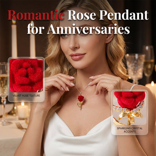 🌹 Elegante halsketting met een rode rozenhanger