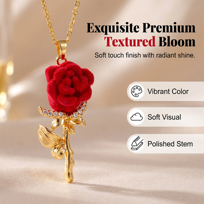 🌹 Elegante halsketting met een rode rozenhanger