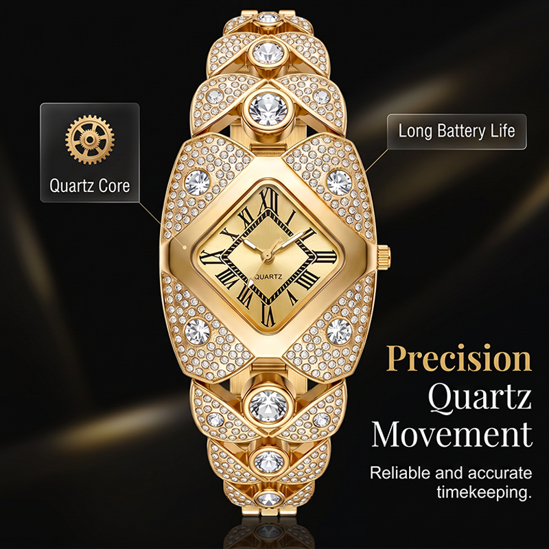 📢⏰ 50% KORTING!! 💎 Elegant dameshorloge met kwartsuurwerk en armband