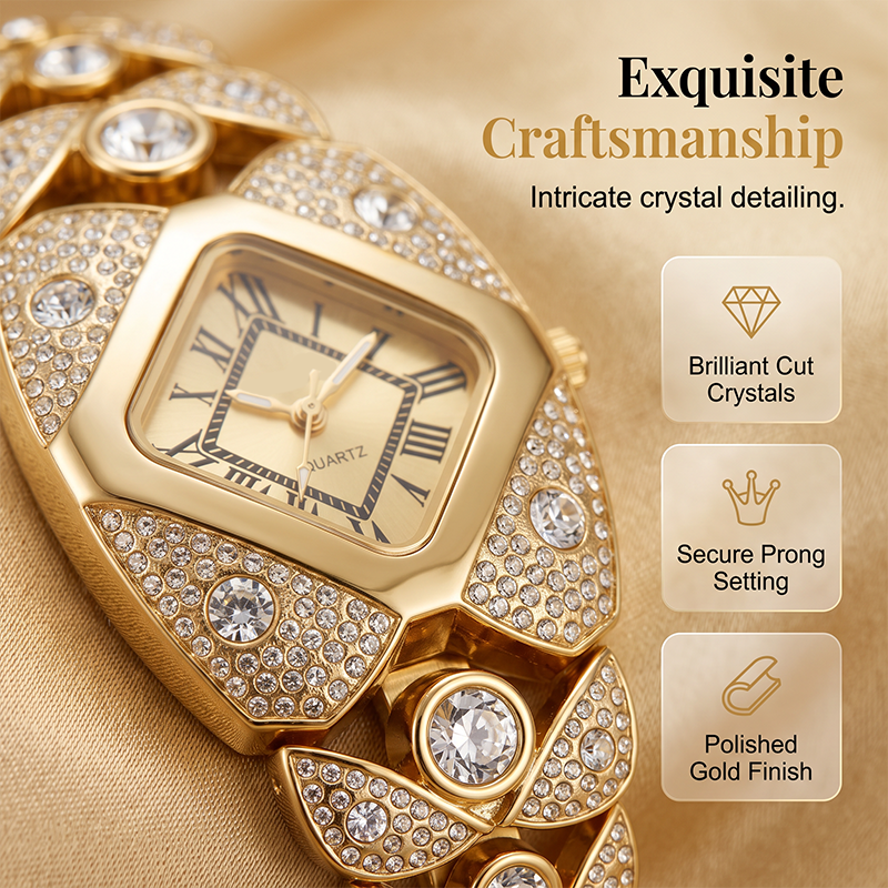 📢⏰ 50% KORTING!! 💎 Elegant dameshorloge met kwartsuurwerk en armband