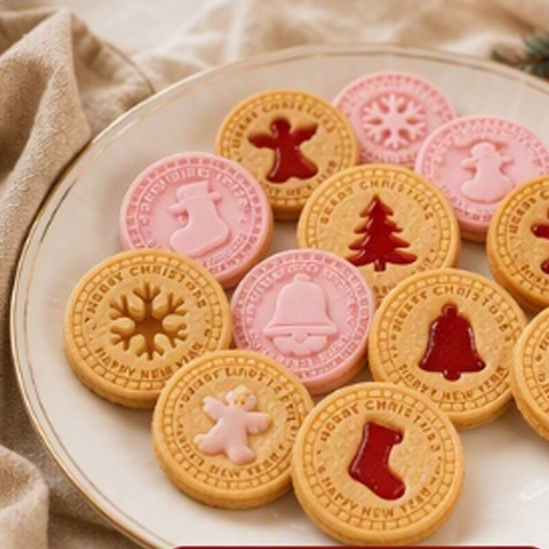 🎄🍪 3D Kerstkoekjesvorm Set (9 stempels) — één keer drukken en feestelijke patronen verschijnen