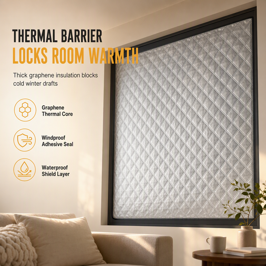 🔥 🧊🔇Zonder Boren! Thermisch Isolerend Raamgordijn – Supersnel & Geluiddempend